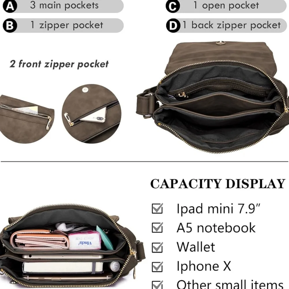 Roulens vegan leather crossbody bag